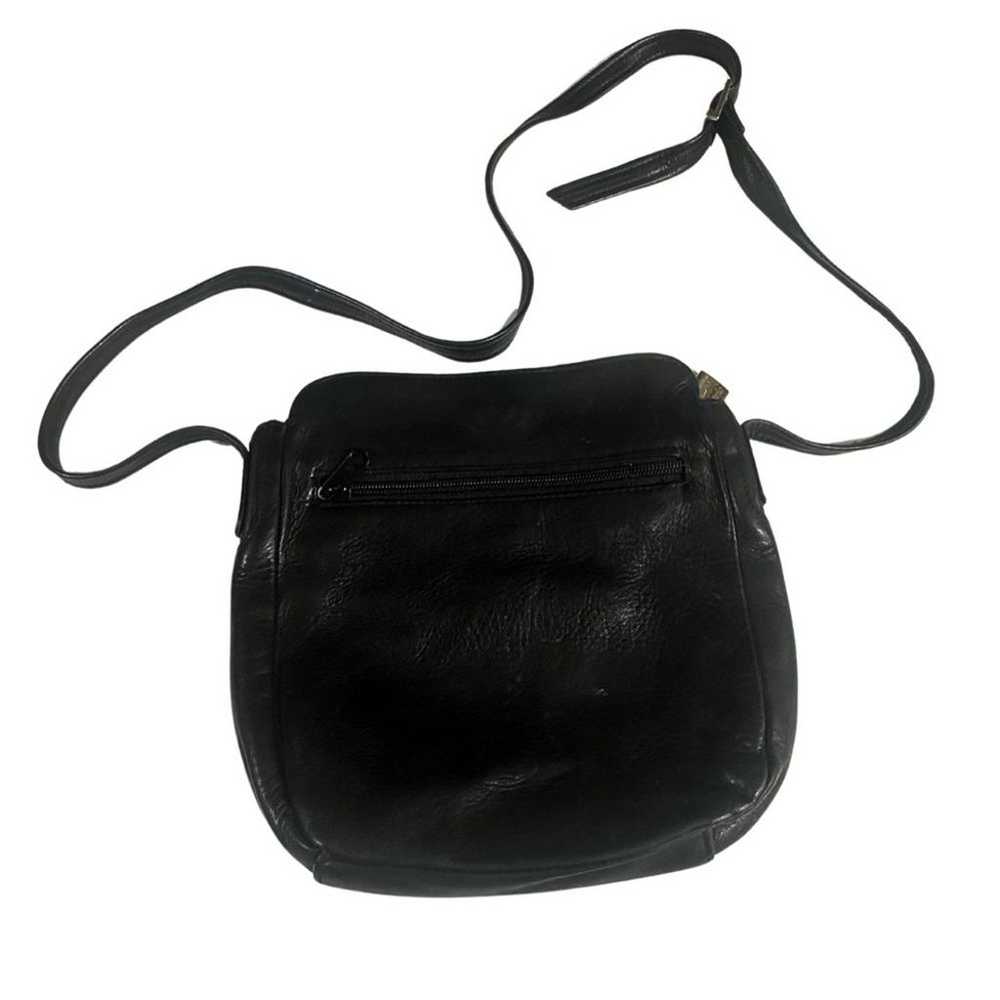 Vintage Black Leather Tignanello Crossbody Bag - image 1