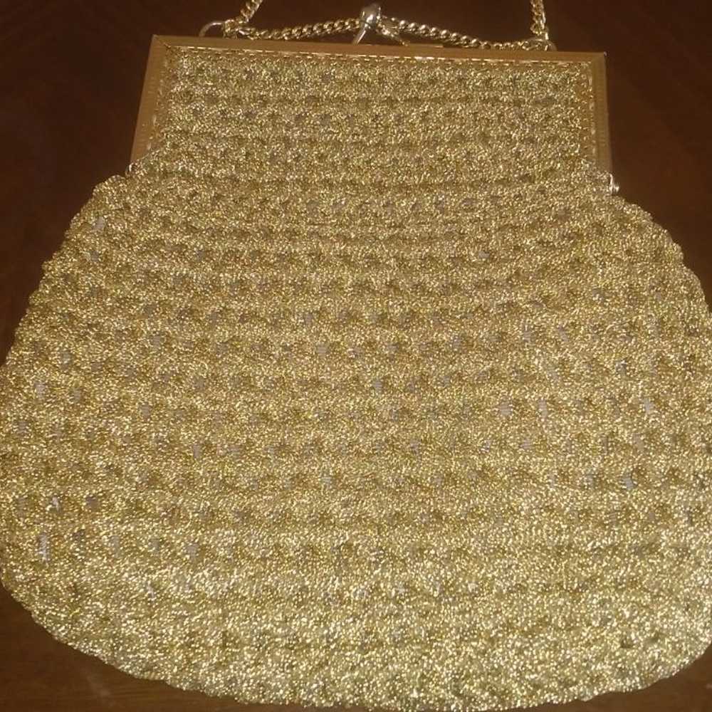 Vintage Jordan Marsh Gold purse made in Italy - image 2