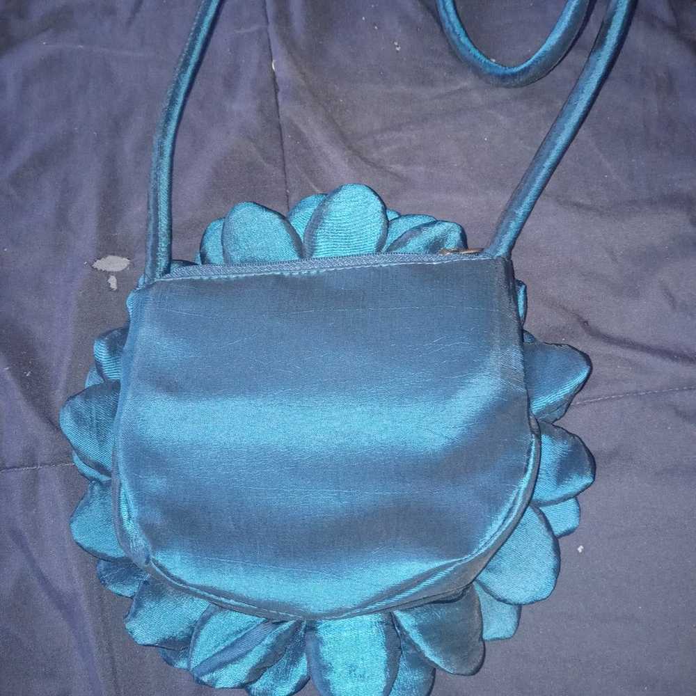 Vintage blue daisy MOD by design purse shoulder b… - image 3