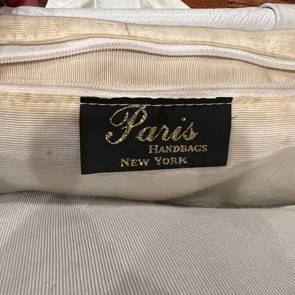 Vintage Paris Handbags New York White Leather Bag - image 5