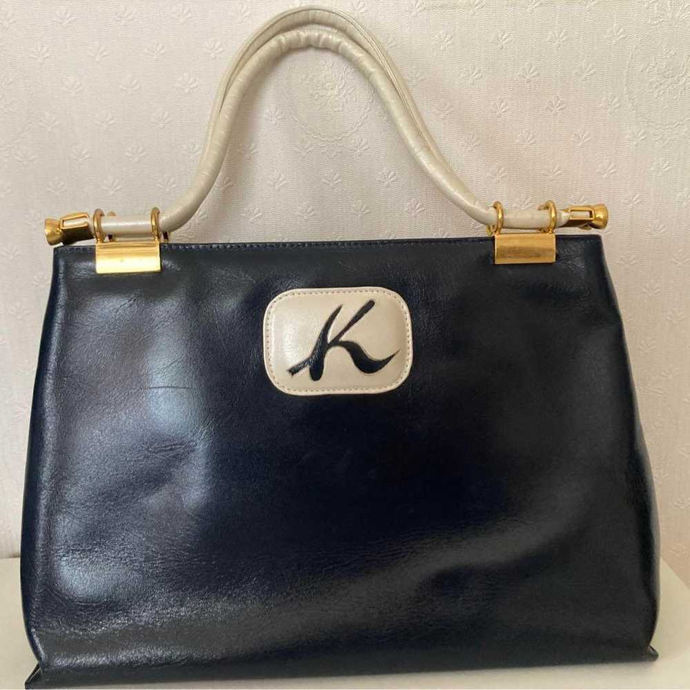 Kitamura Handbag made of genuine leather in navy … - image 1