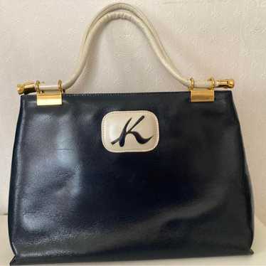 Kitamura Handbag made of genuine leather in navy … - image 1