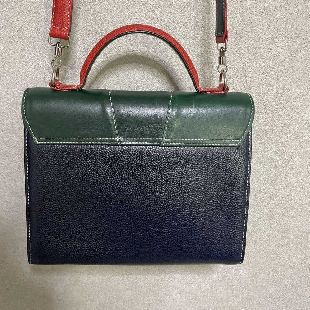 【Good】Clage Shoulder Bag Handbag 2way Black Green - image 2