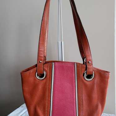 Vintage Tignanello orange pink shoulder bag - image 1