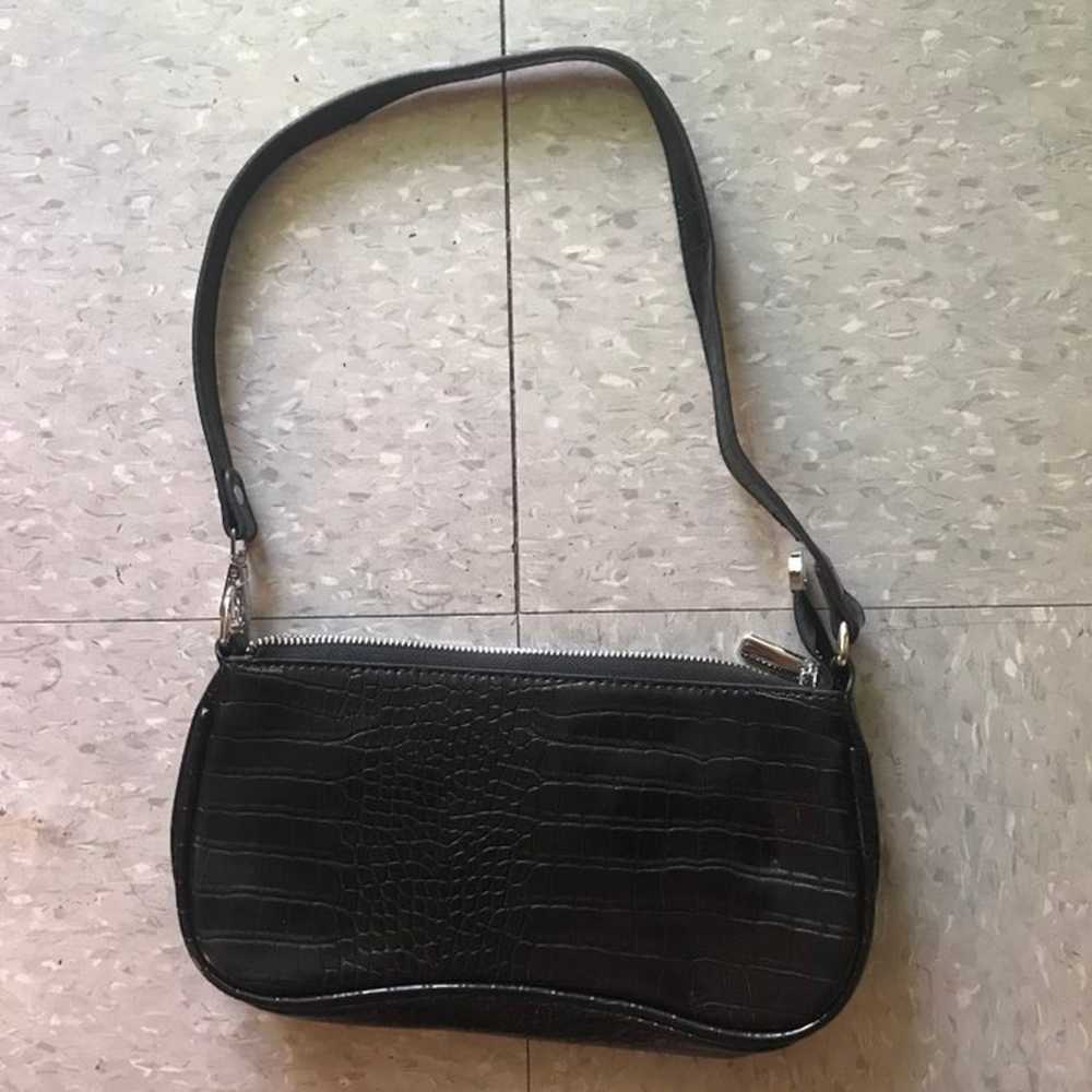 Vintage Black Alligator Shoulder Bag - image 1