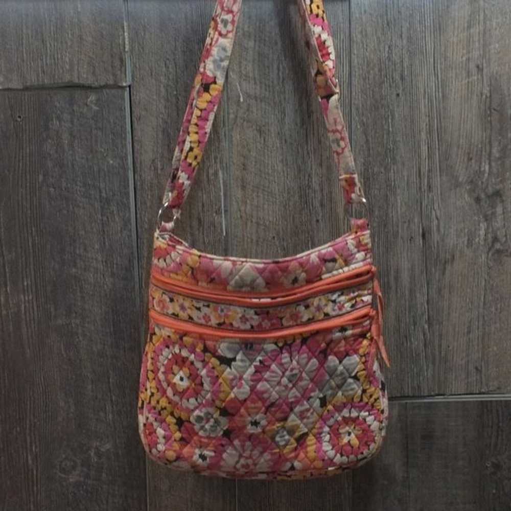 Vera Bradley Vintage Triple Zip Hipster Crossbody… - image 1