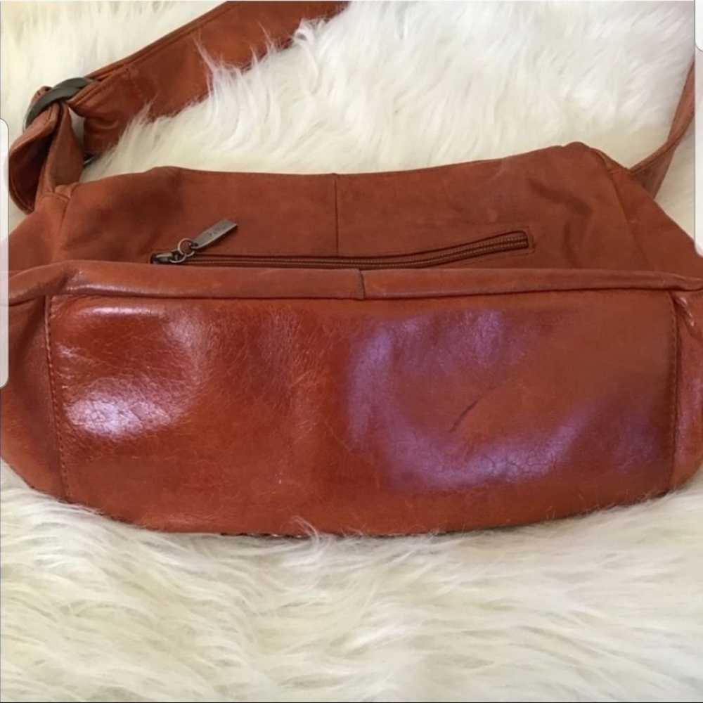 Cognac Faux Leather Shoulder Bag - image 7