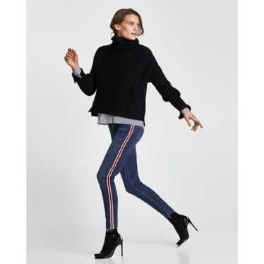 ZARA Womens Trafaluc Crop Tuxedo Racing Stripe Ra… - image 1