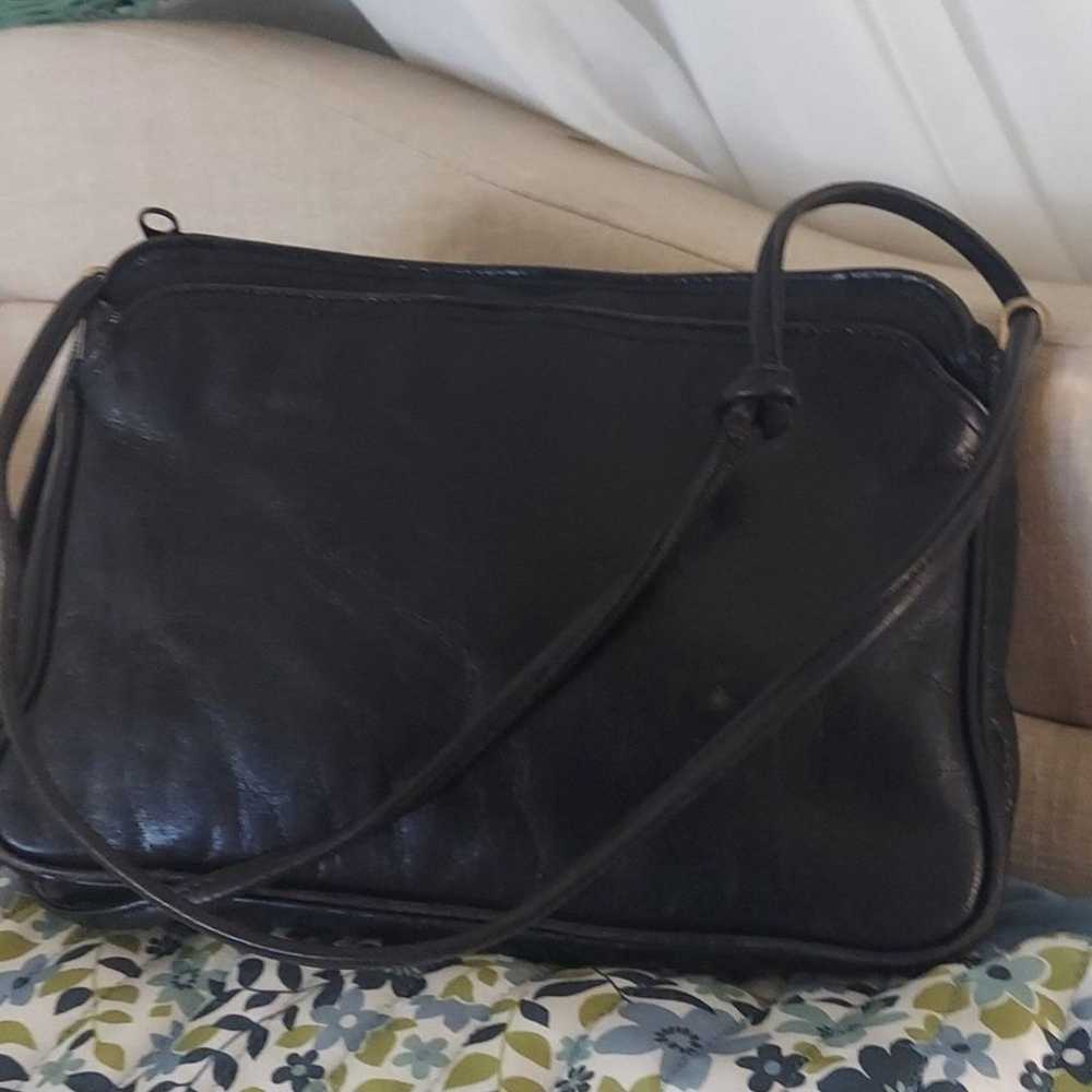 Vintage Tano Black Soft Leather Shoulder Bag - image 1