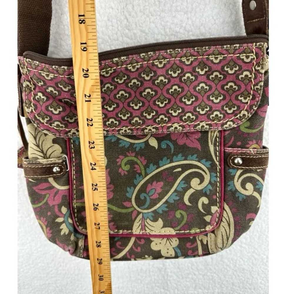 Vintage Fossil Womens Crossbody Bag Brown Pink Pa… - image 11