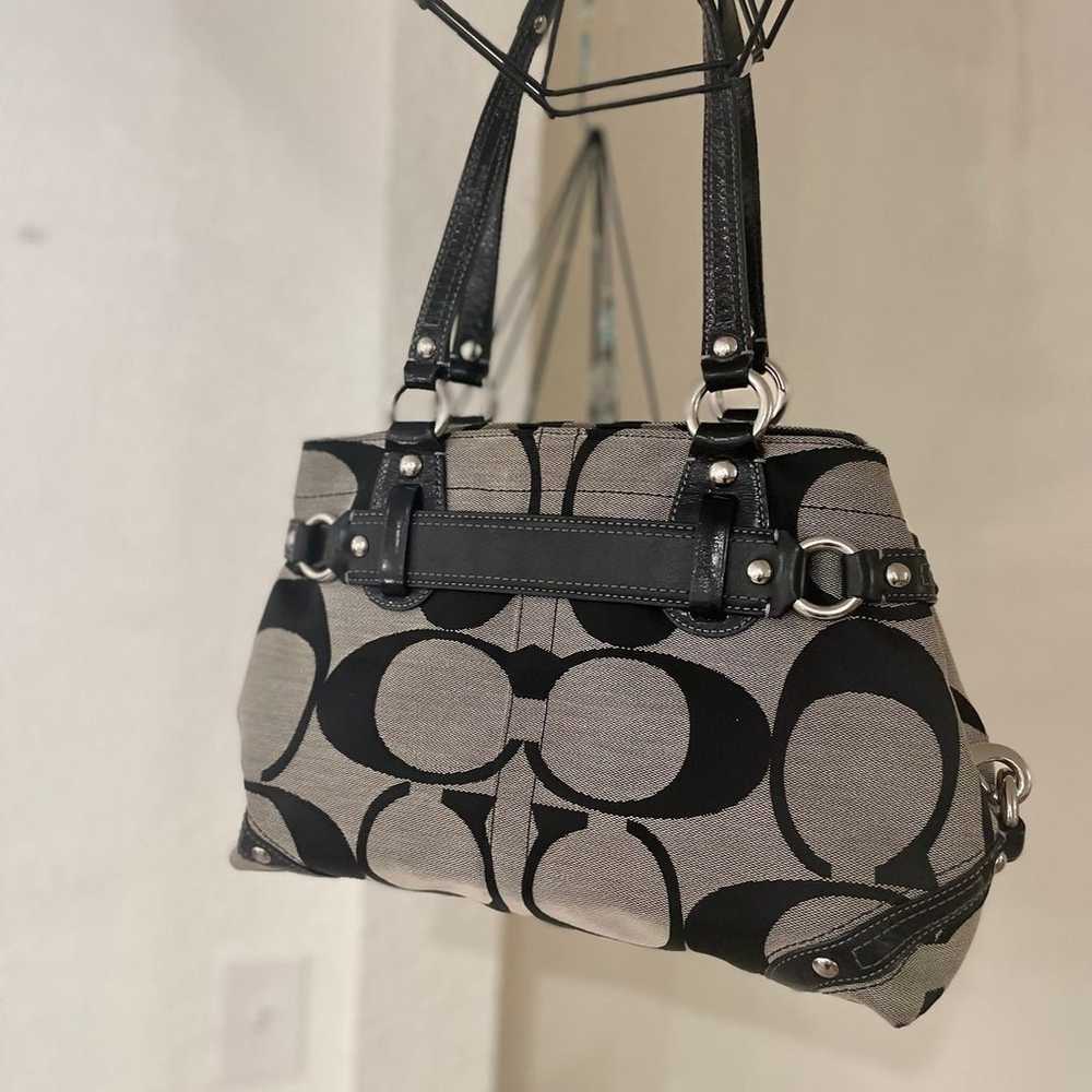 Coach black/grey “C” purse - image 2