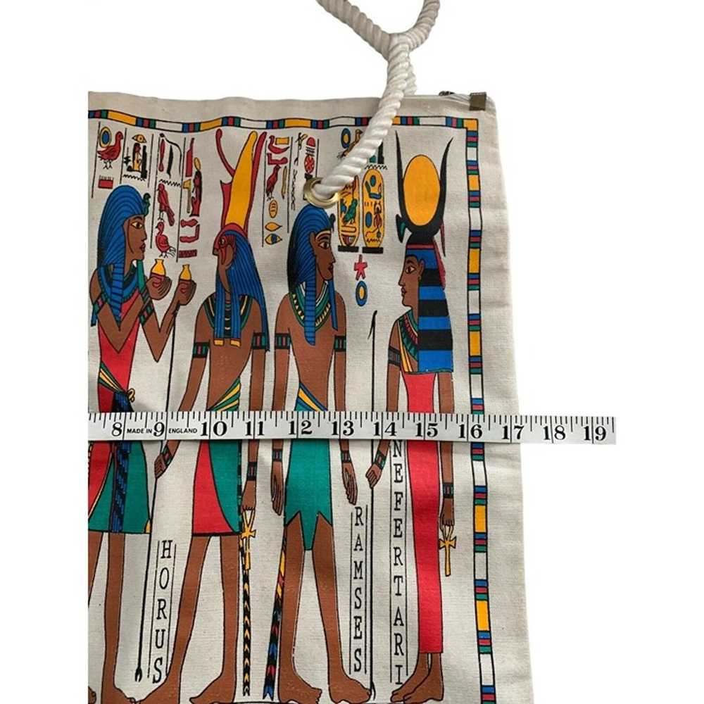 Vintage Egyptian Canvas Tote Bag Nefertiti Ramses… - image 2