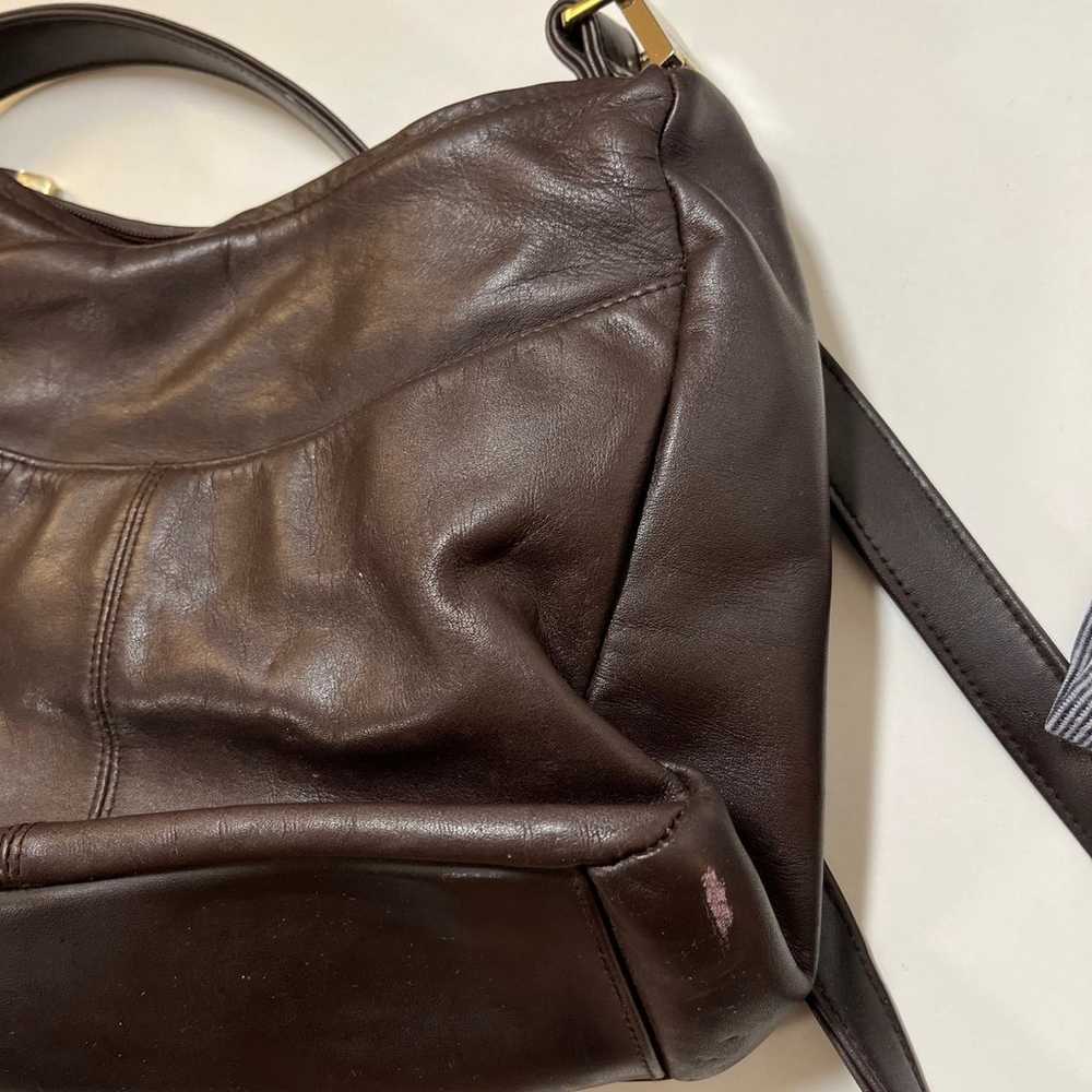 Liz Claiborne Vintage Genuine Leather Brown Shoul… - image 10