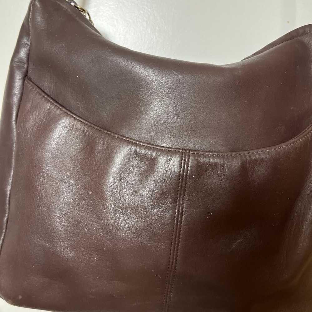 Liz Claiborne Vintage Genuine Leather Brown Shoul… - image 6