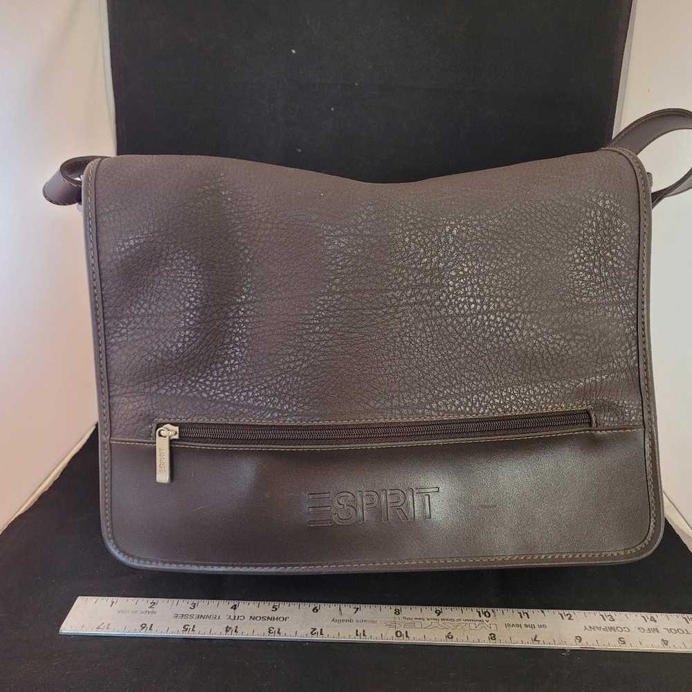 Vintage Esprit Faux Leather Messenger Bag - image 1