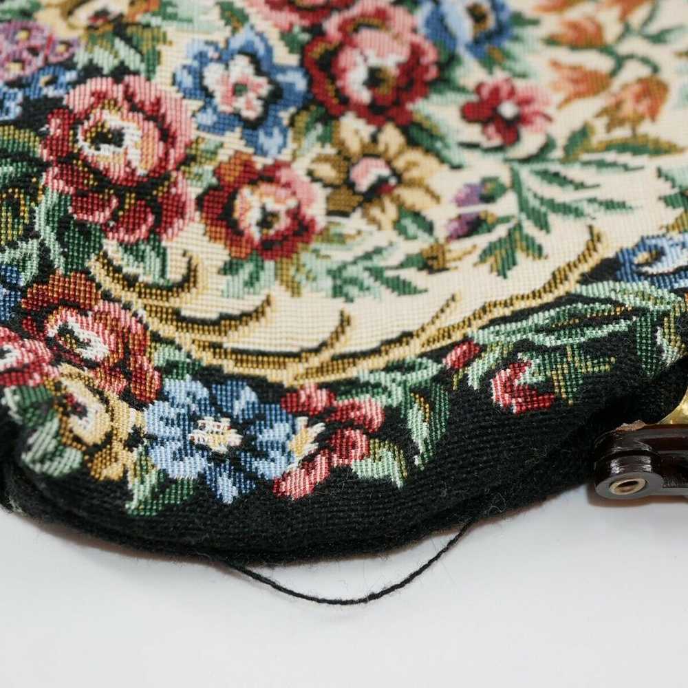 Vintage Fine Arts Bag Lucite Handle Tapestry Clut… - image 7