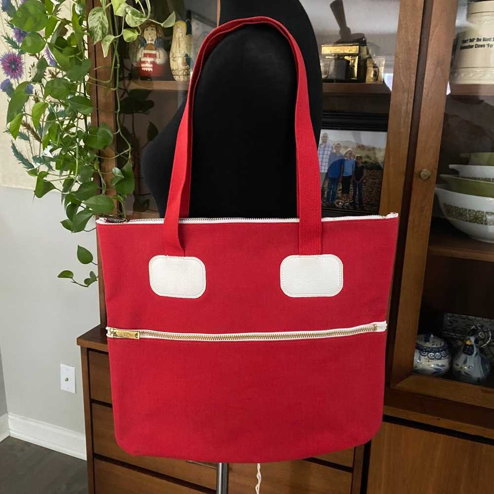 Vintage 60’s Lady’s Pride Red Canvas Tote Bag - image 1