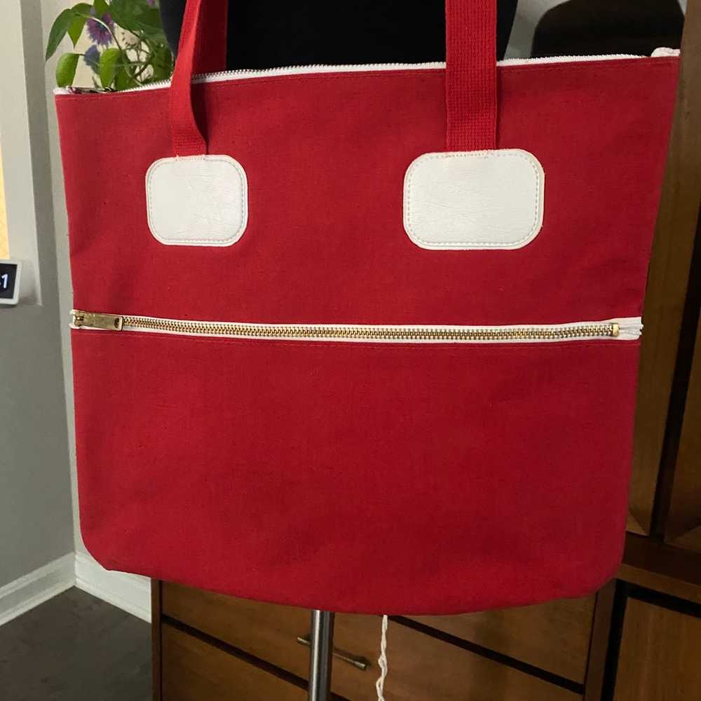 Vintage 60’s Lady’s Pride Red Canvas Tote Bag - image 3