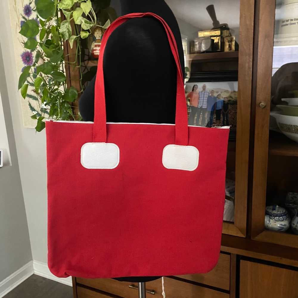 Vintage 60’s Lady’s Pride Red Canvas Tote Bag - image 4