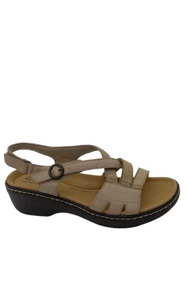 Clarks Collection Adjustable Leather Sandals Sand