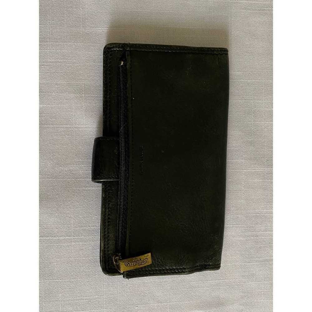 Vintage Fossil black leather wallet bifold wallet… - image 3