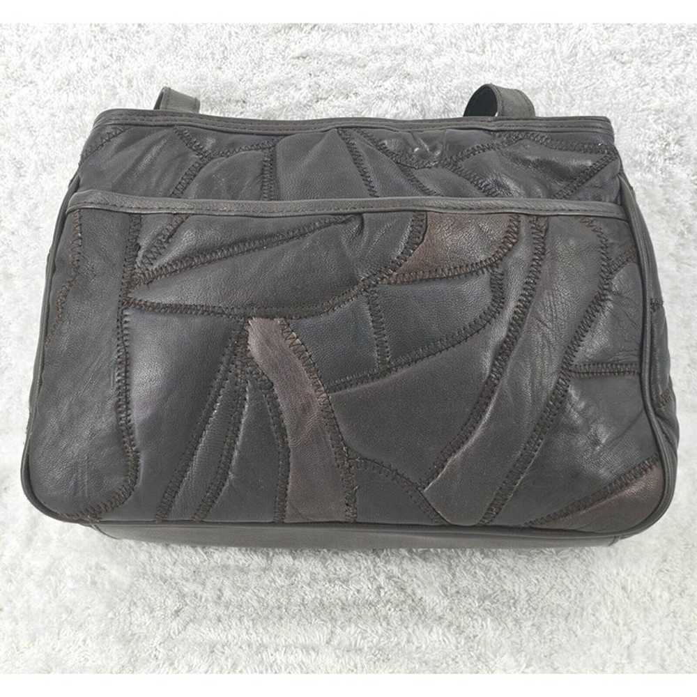 Vintage Dark Chocolate Brown Quilted Leather Shou… - image 5