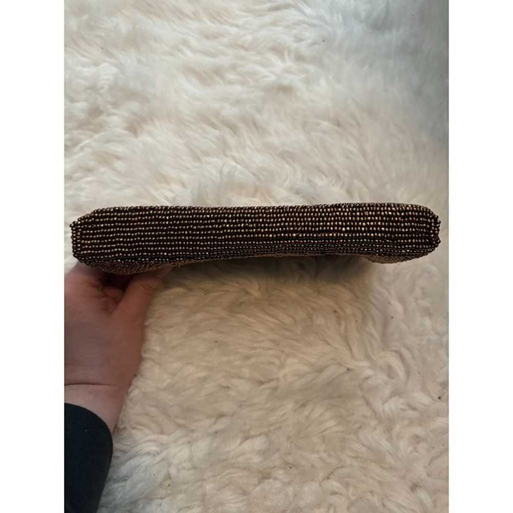 Vintage Bronze Beaded Handbag Clutch Purse - image 3