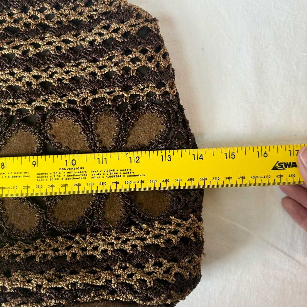 Vintage Nine West Crochet Shoulder Bag Purse Flow… - image 12