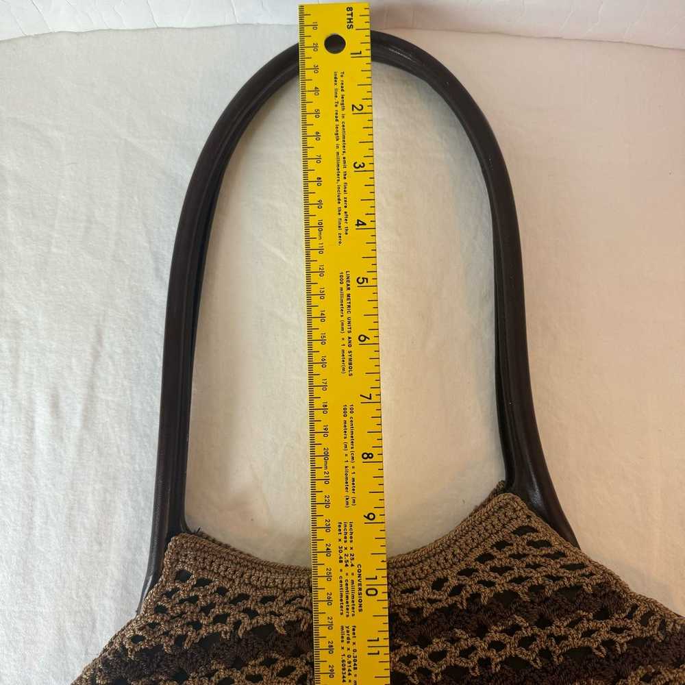 Vintage Nine West Crochet Shoulder Bag Purse Flow… - image 9