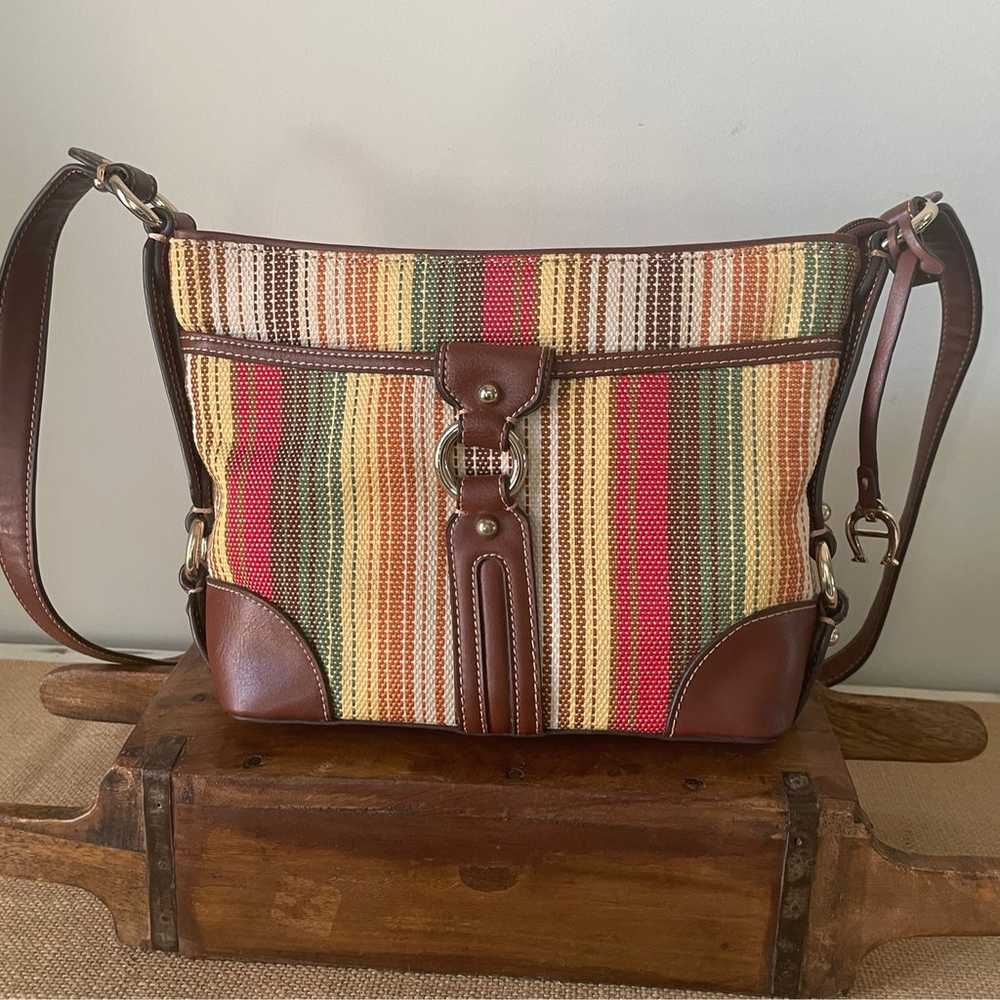 Etienne Aigner Shoulder Bag: Brown Stripes - image 1