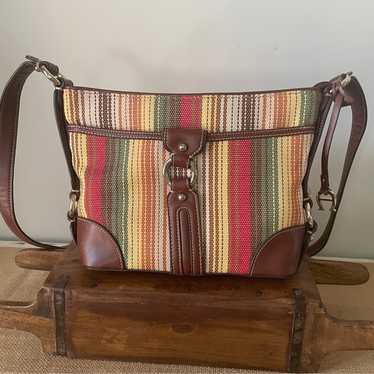 Etienne Aigner Shoulder Bag: Brown Stripes - image 1