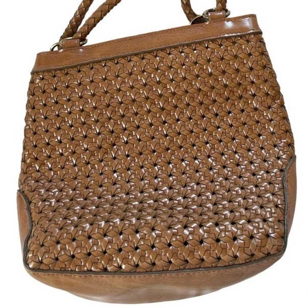 Liz Claiborne Vintage  Leather Braided Tan Handba… - image 1