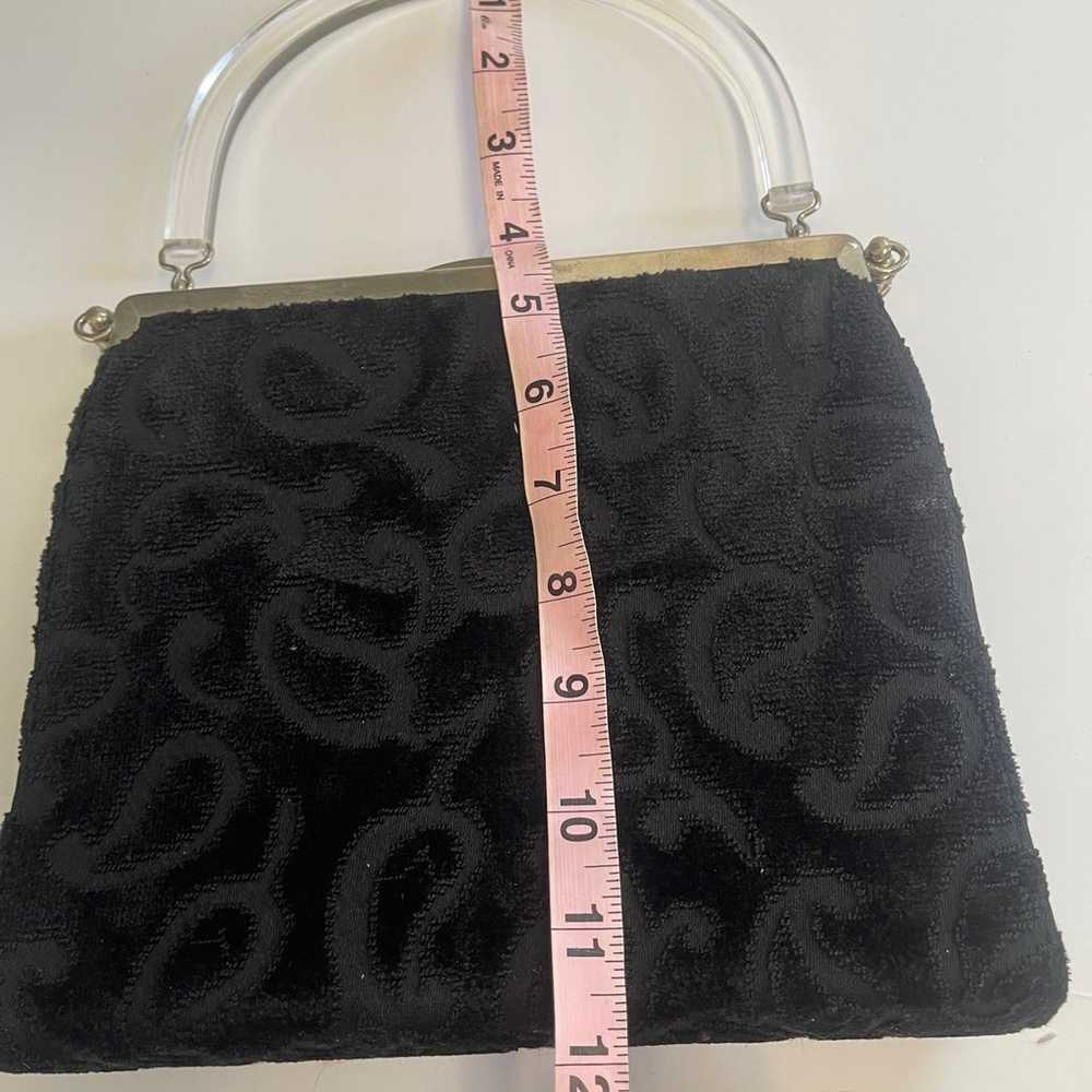 MCM 50s 60s Vintage Tapestry Velvet Lucite Black … - image 7