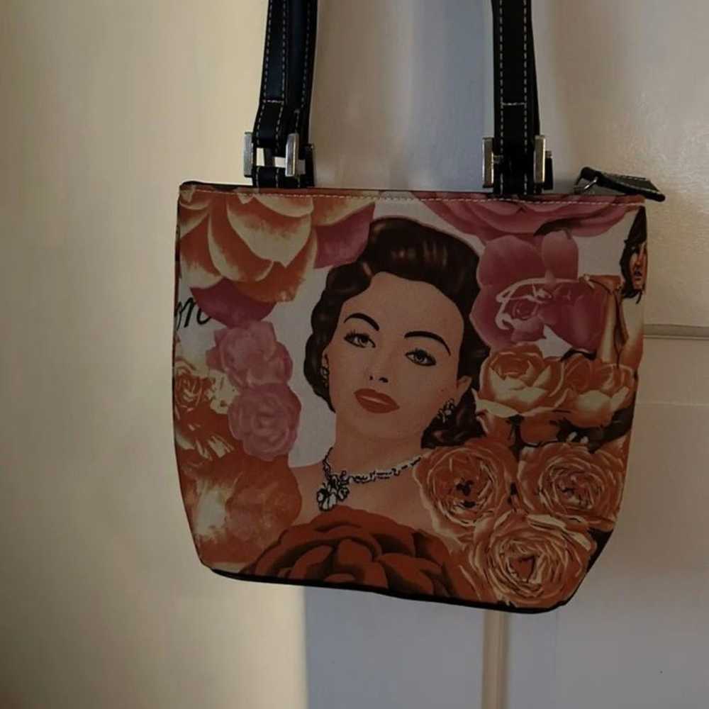 Vintage Ladies Woman’s Glamorous Face Handbag, Pu… - image 1