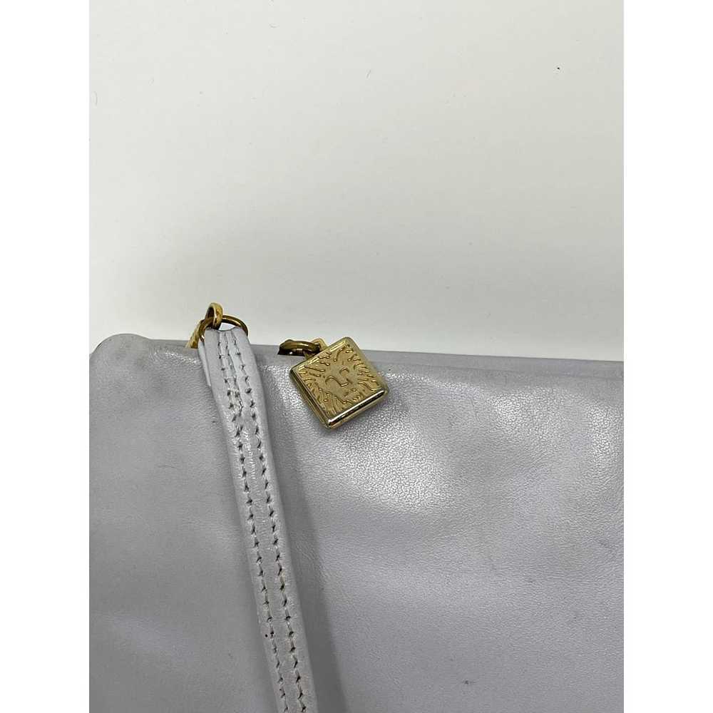 Vintage Anne Klein Gray Leather Clutch Crossbody … - image 3