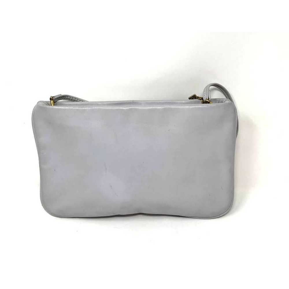 Vintage Anne Klein Gray Leather Clutch Crossbody … - image 4