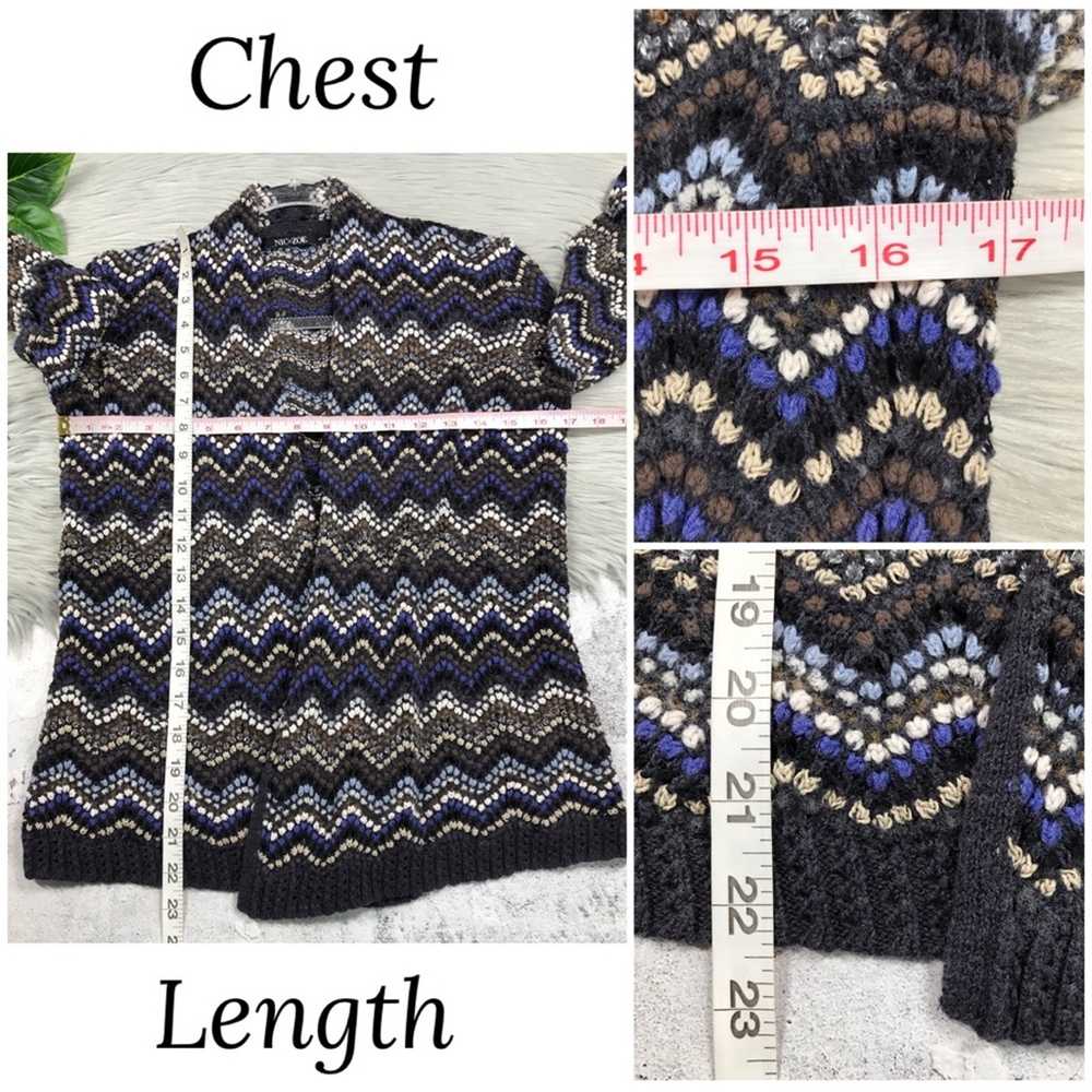 NIC+ZOE Celestial Open Front Chevron Pattern Knit… - image 12