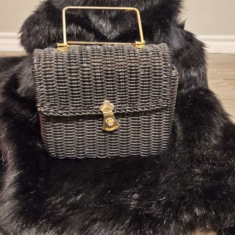 Vintage black woven bag - image 1