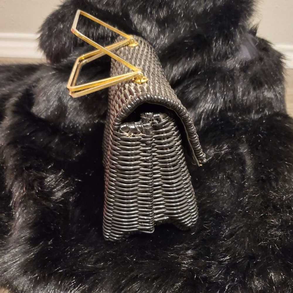 Vintage black woven bag - image 2