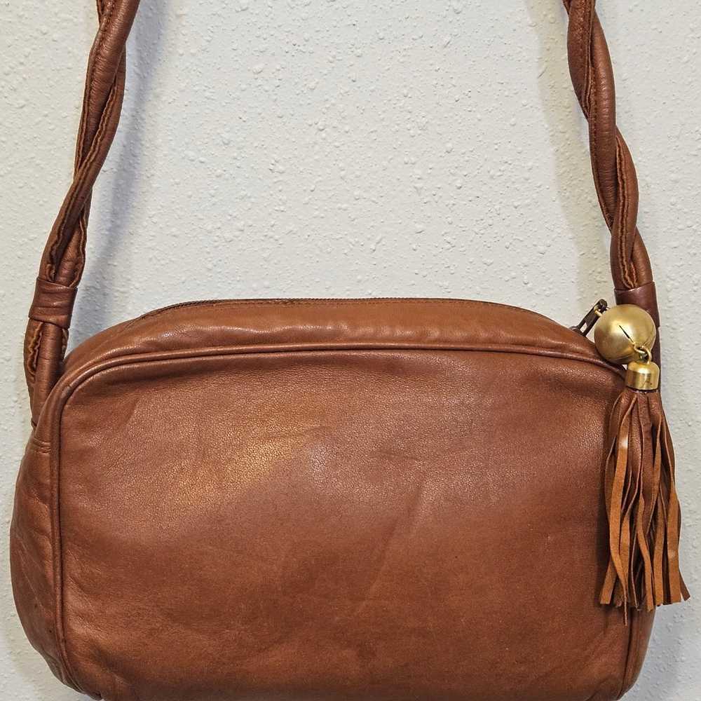 Vintage Saks Fifth Avenue  Brown Leather Italy Sh… - image 2