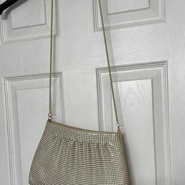 Vintage Ivory Chain Mail Purse Clutch Handbag Crea