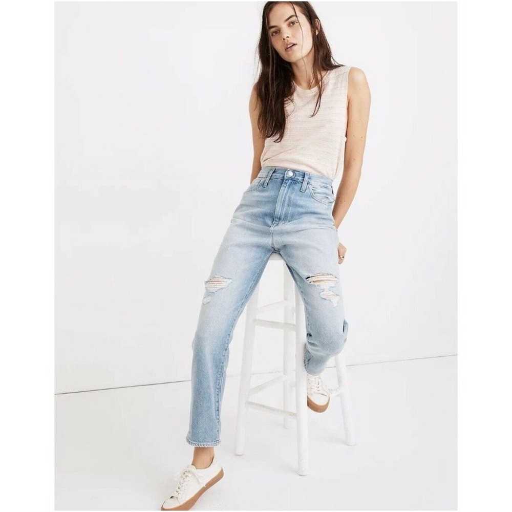 Madewell The Ripped Knee Momjean High Rise 24 AJ2… - image 1