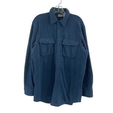 L.L. Bean Blue Fleece Button-Up Shirt Jacket Pull… - image 1