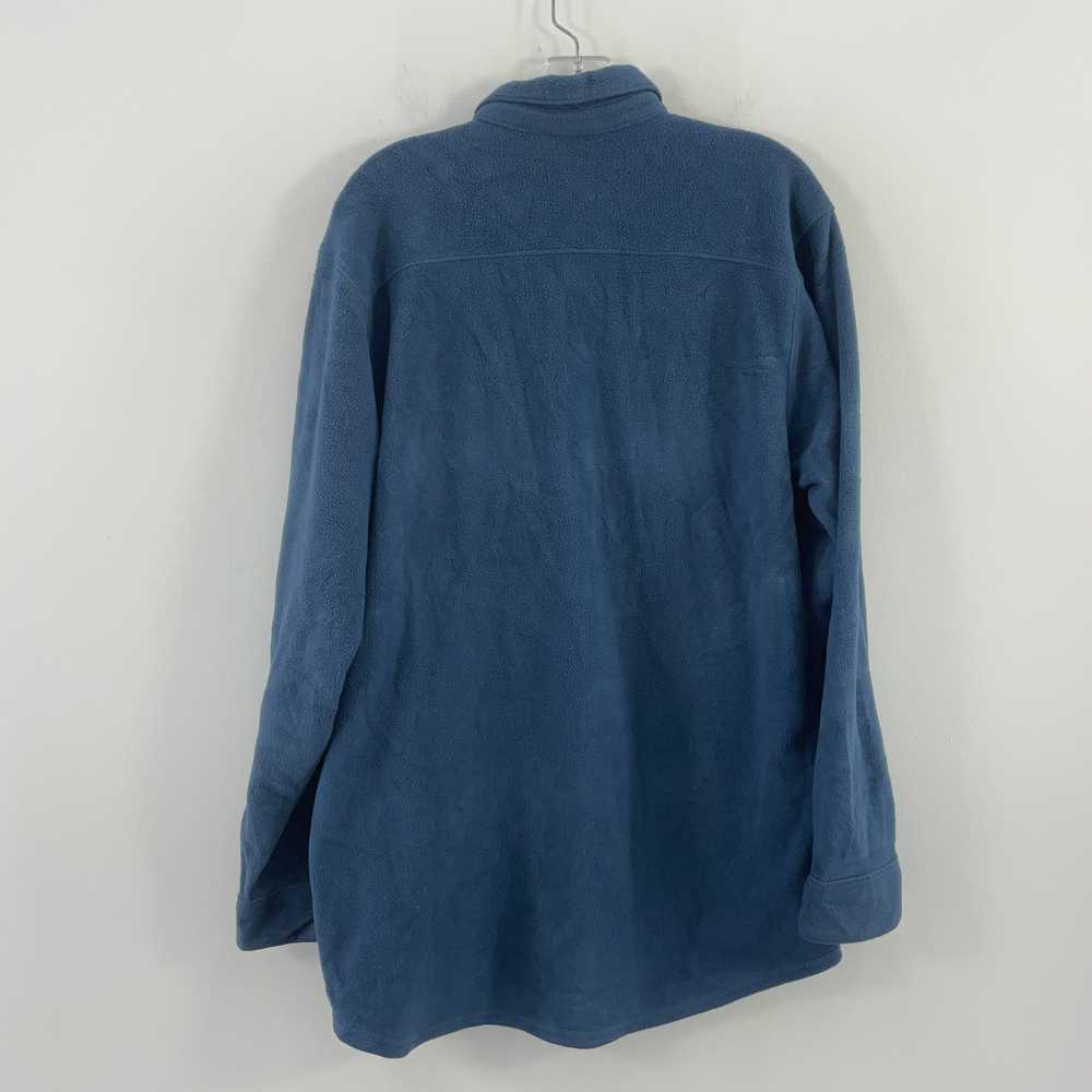 L.L. Bean Blue Fleece Button-Up Shirt Jacket Pull… - image 2