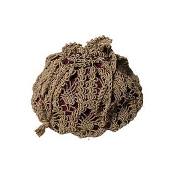 Vintage Crochet Woven Bucket Bag Purse