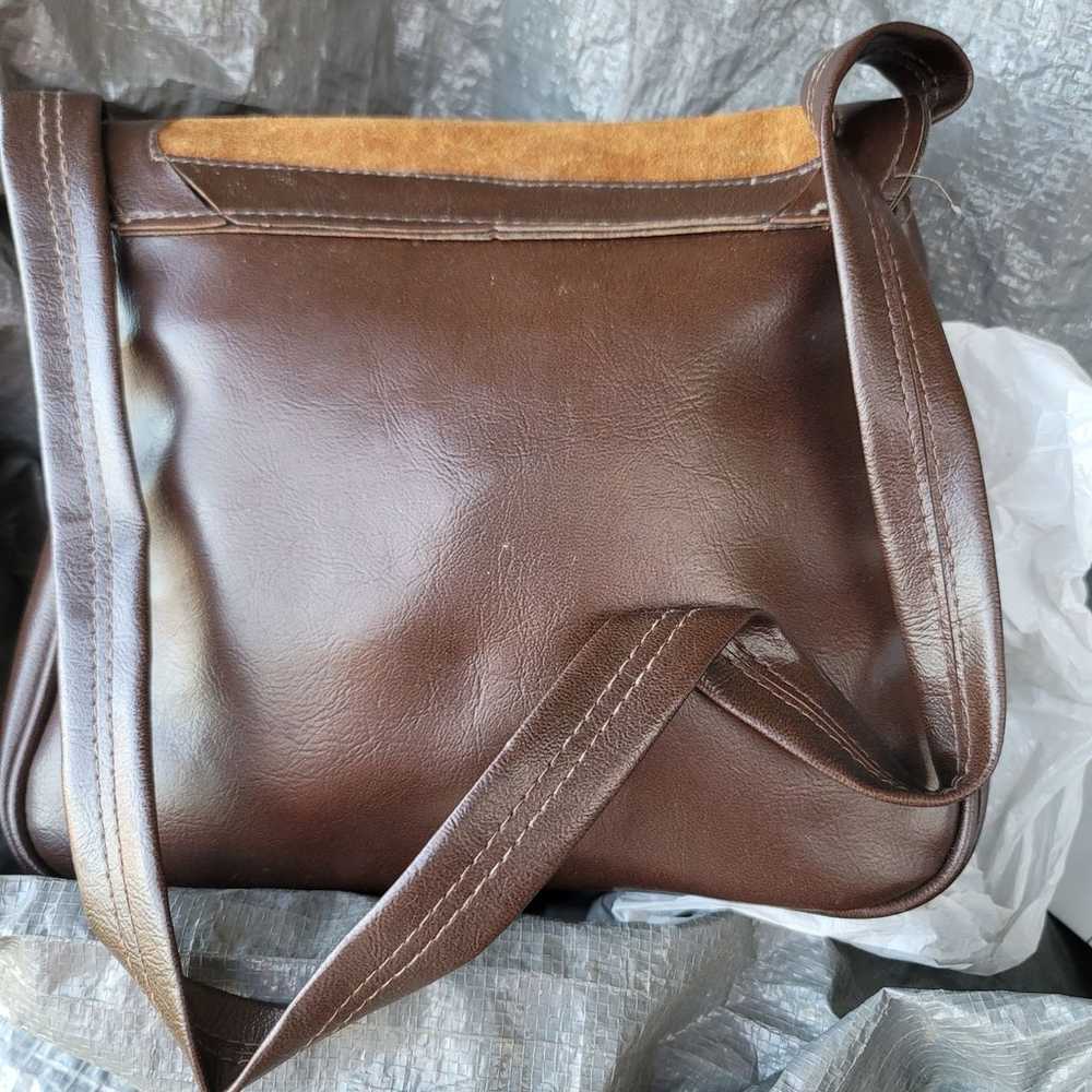 Vintage 1960s-70s 70s brown suede handbag - image 3