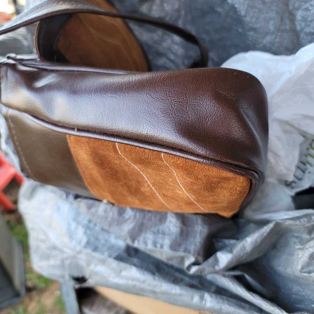 Vintage 1960s-70s 70s brown suede handbag - image 5