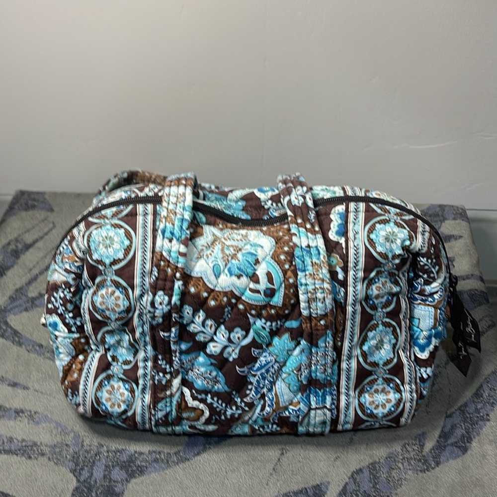 VERA BRADLEY Java  Blue RETIRED Barrel Style Tote… - image 2