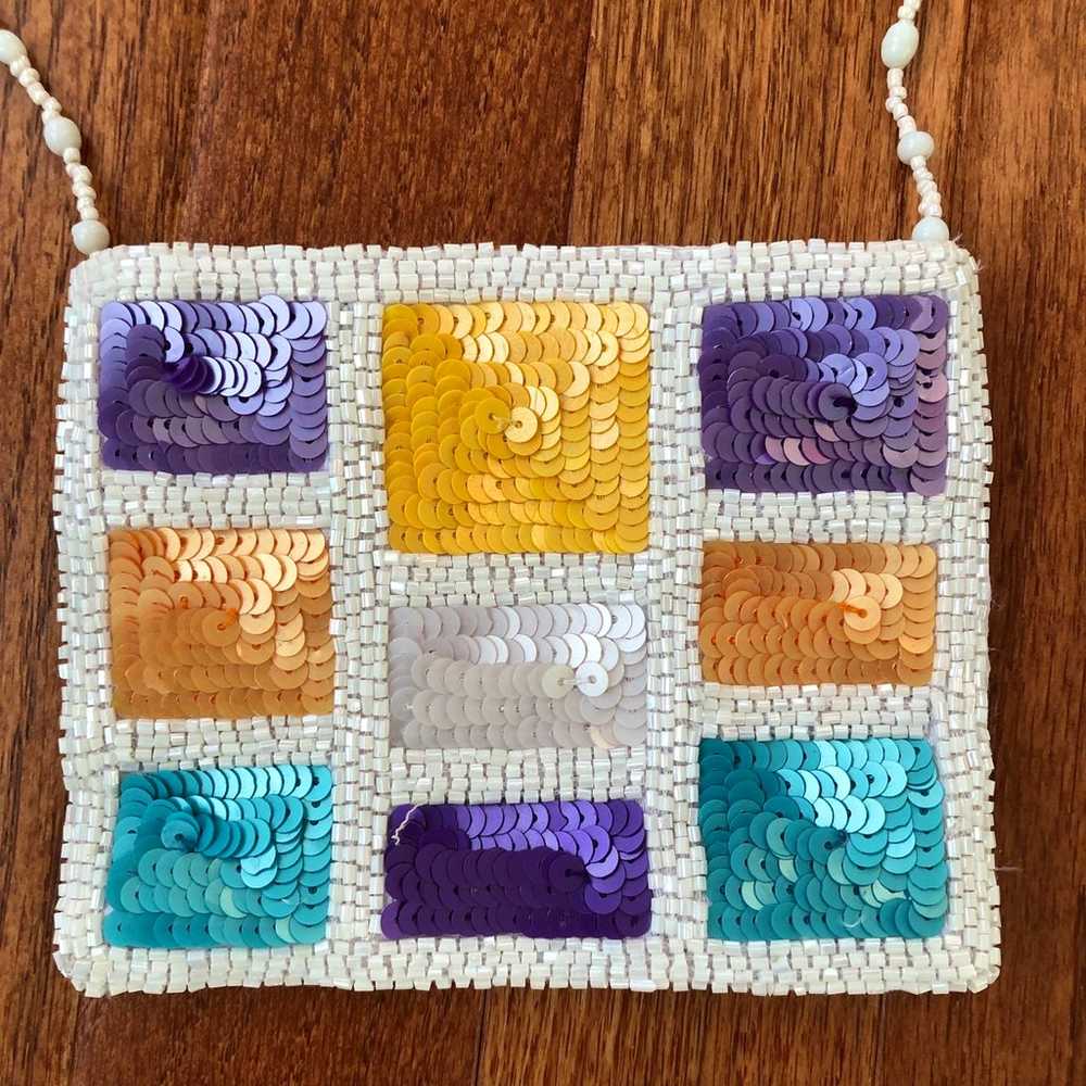 Vintage Beaded Sequined Tiny Crossbody Purse - image 2