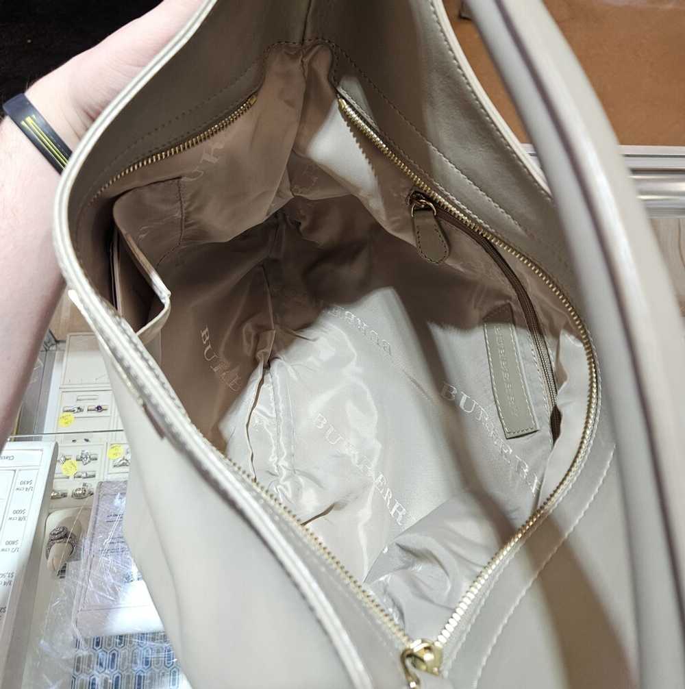 Burberry Beige Studded Calfskin Hobo Tote Bag Han… - image 8